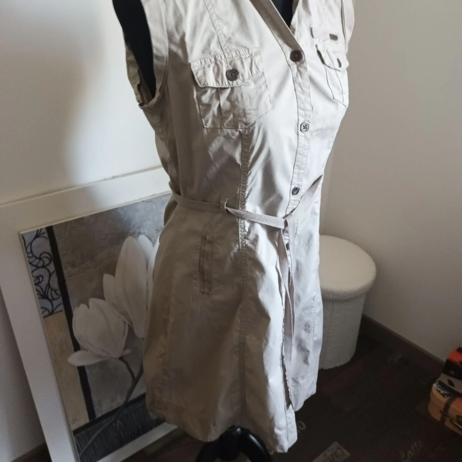 Chique Saharische beige nude jurk – Maat 40 – Katoen & Elastaan CREEKS – photo 6